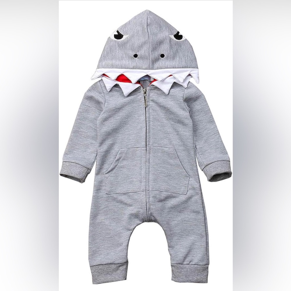 Baby shark  costume hooded jumpsuit